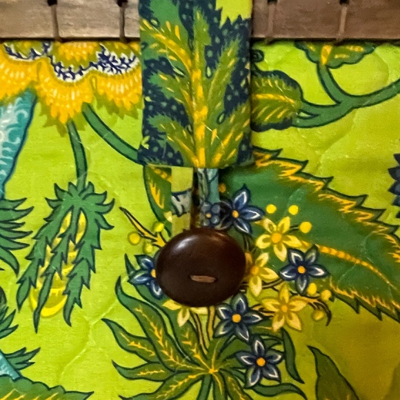 Sixties vintage grandma chic quilted wood handbag - Picture 4 of 13